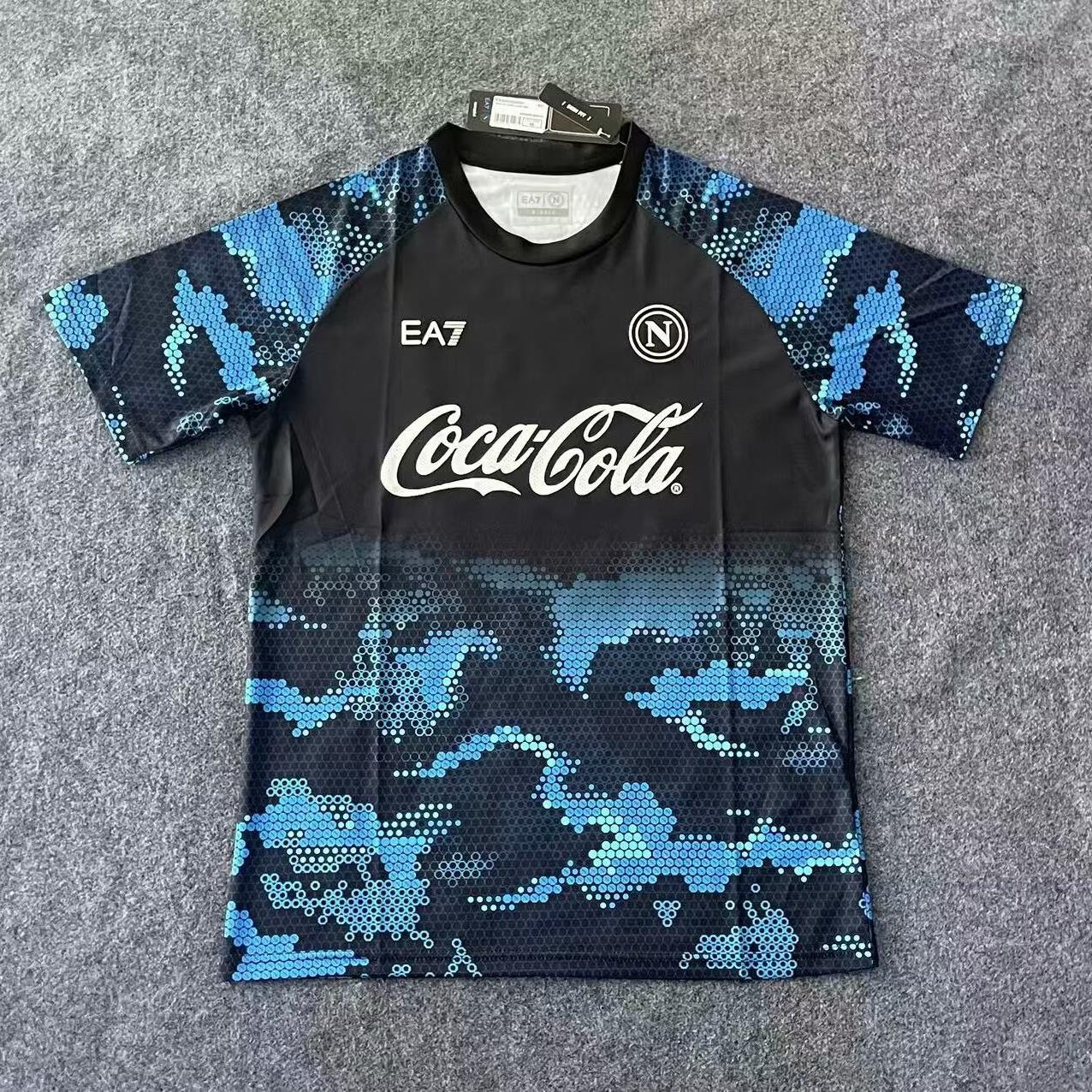 24/25赛季那不勒斯赛前足球训练服复古冷门球衣夏季新款印号