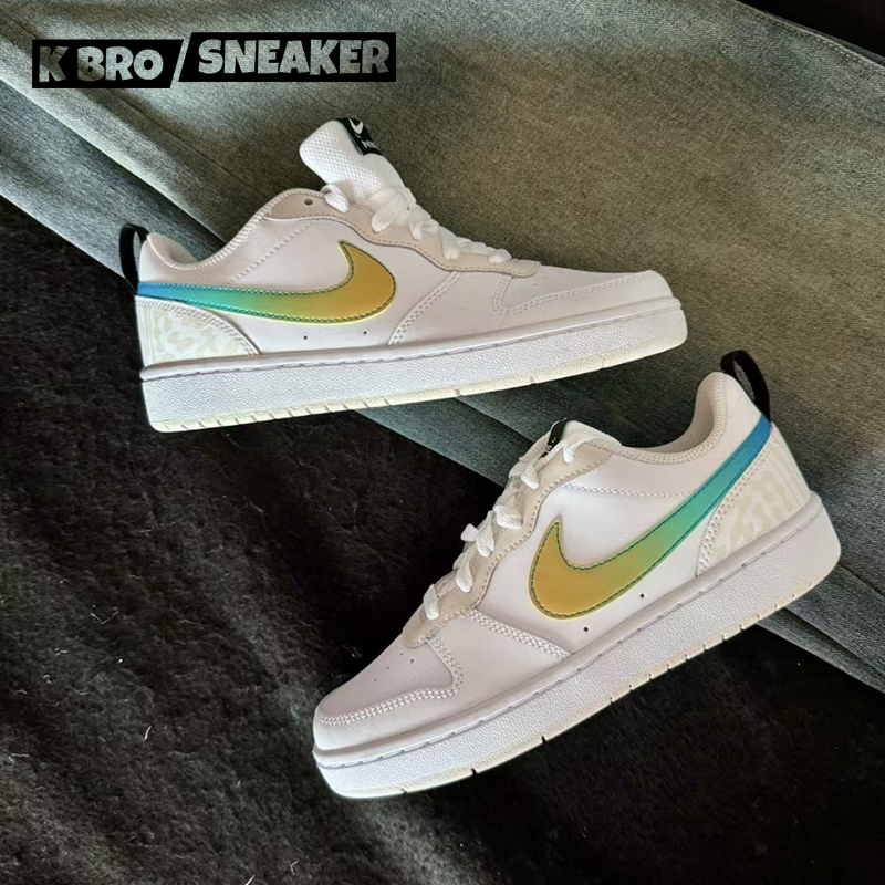 板鞋NikeCourtBorough白黄低帮