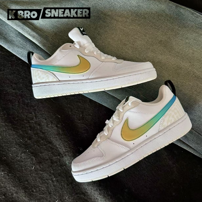 板鞋NikeCourtBorough白黄低帮