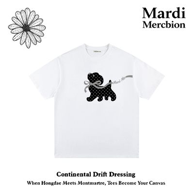 MardiMercredi波点小狗T恤纯棉