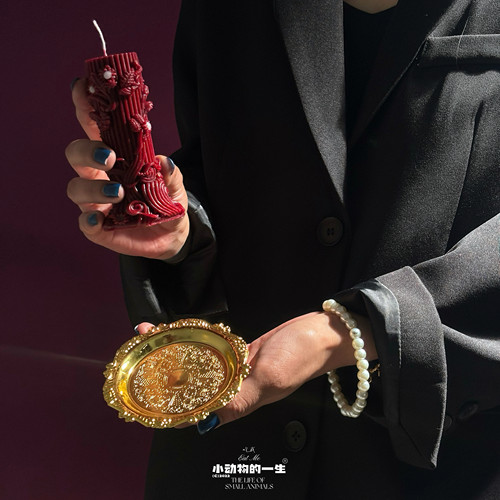 香薰低温蜡烛珍珠鎏金可撕拉罗马柱情侣调40度s不伤皮肤m浪漫礼物