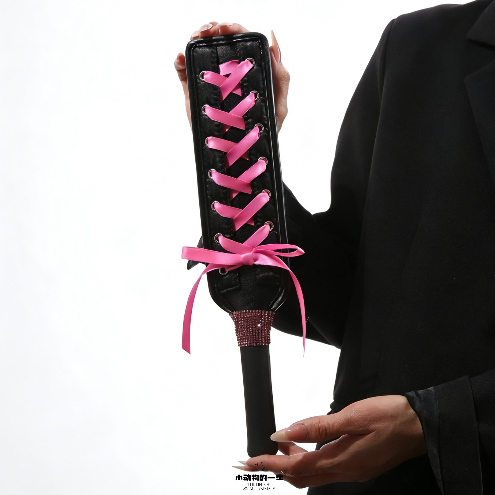 蝴蝶结拍子皮质蝴蝶结绑带按摩棒黑色丝带装饰情侣游戏用品戒尺sp