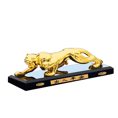 汽车摆件金钱豹子中控台装饰