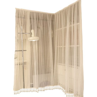 窗帘纱衣柜子货架遮挡杂物帘简易免打孔安装粘贴式白纱书柜防尘帘