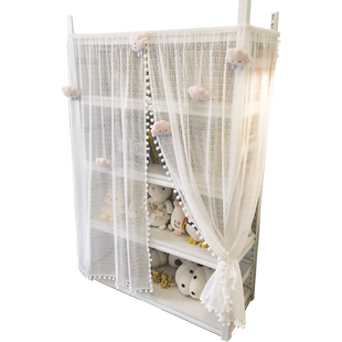 北欧云彩挂帘货架展示架书柜蕾丝纱帘卧室遮挡杂物帘门帘隔断帘