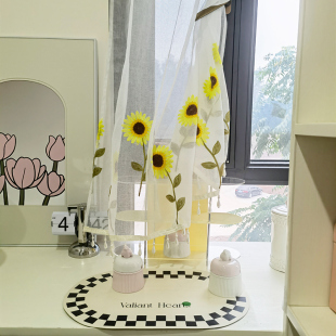 轻奢飘窗小清新窗纱防晒短帘半遮光 法式 2022年新款 窗帘免打孔安装