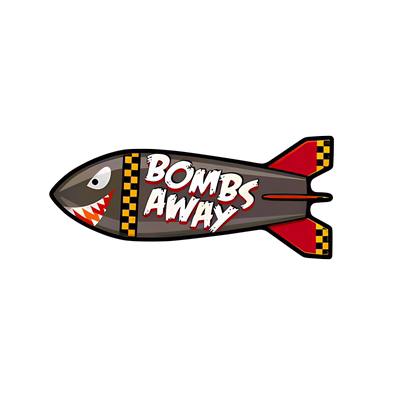 可爱鲨鱼炮弹BOMBS反光车贴电动摩托车电脑头盔个性防水装饰贴纸