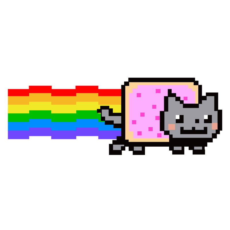 彩虹猫Nyan Cat个性车贴像素网红猫电动摩托车遮挡划痕装饰反光贴