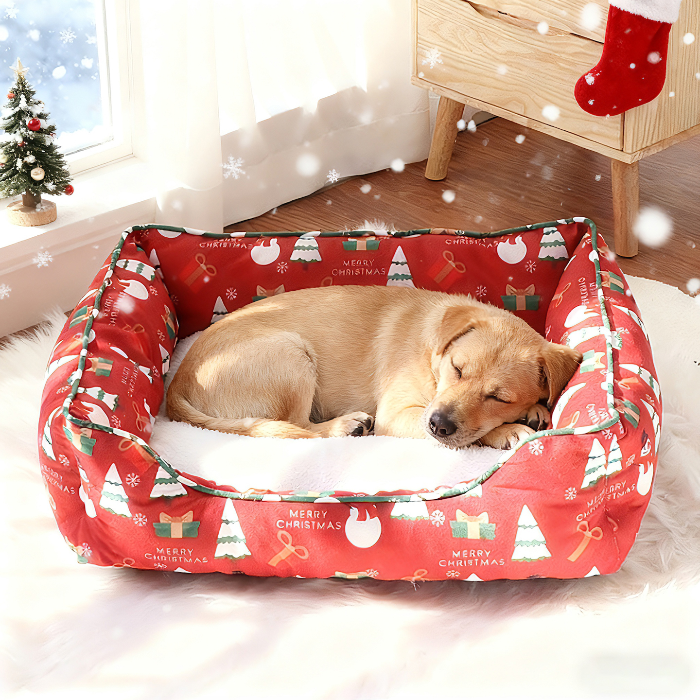 圣诞主题宠物窝保暖舒适