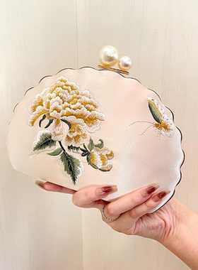 新中式国风搭配马面裙汉服旗袍手提包红色新娘结婚包妈妈包晚宴包