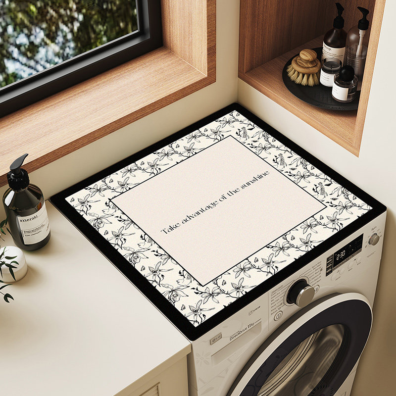 网红床头柜盖垫轻奢黑白防水防滑垫子硅藻泥桌垫保护垫洗衣机盖布