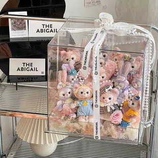 亚克力手提礼盒花束永生花花盒玩偶送闺蜜生日礼物女生创意高级感