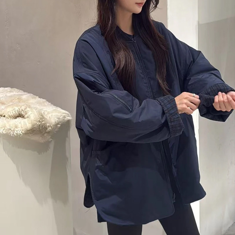 巨好看的复古格纹棉衣外套女款2026冬装新款小个子慵懒风夹克上衣
