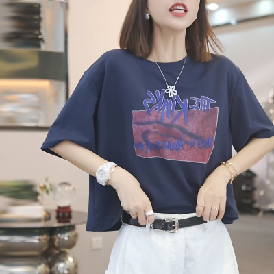 复古字母印花短袖T恤女2025夏季