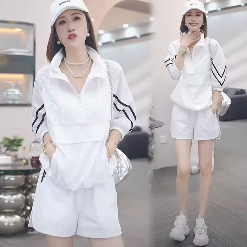 女士休闲运动服套装2026夏季新款防晒衣短裤时尚两件套爆款小个子