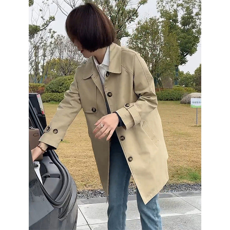 2026新款春秋季气质休闲风衣外套女中长款韩版宽松显瘦小个子大衣
