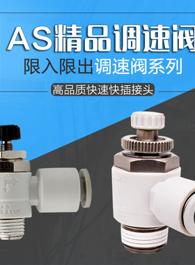 SMC型限入限出 气体节流调速阀 气缸减速气管咀接头SL/AS-M5-06/8