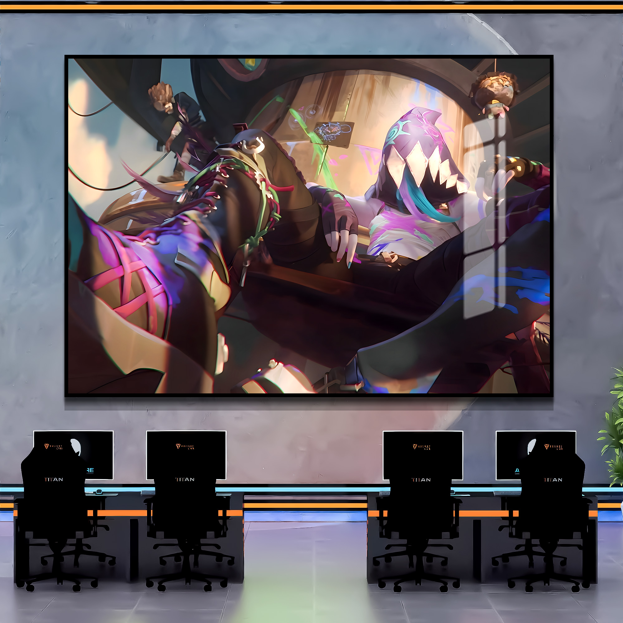 电竞房间英雄联盟双城之战装饰画