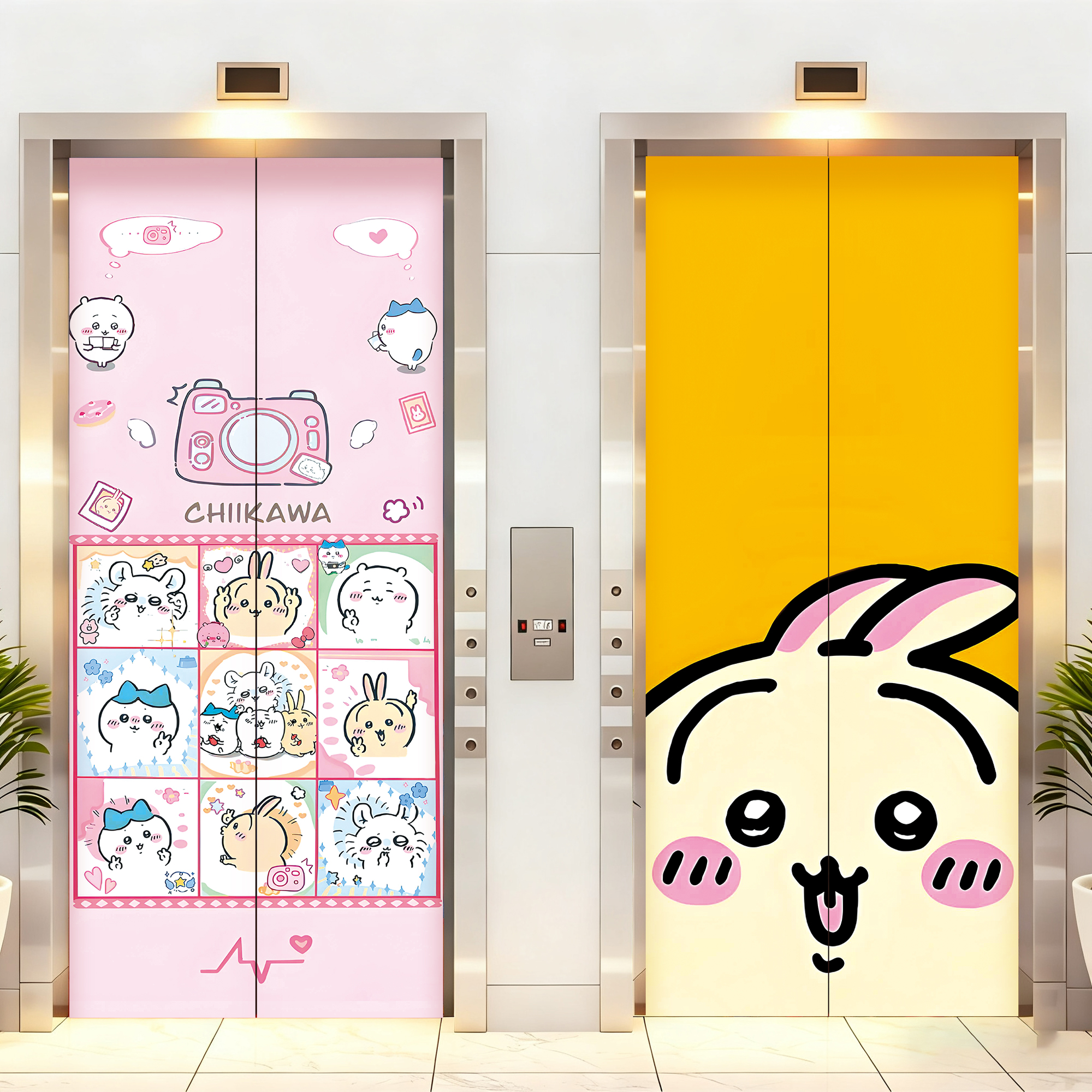 电梯门贴纸入一梯一户装饰画