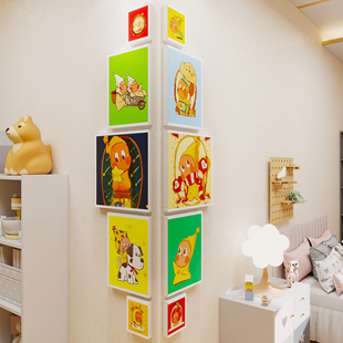 儿童房间墙面装饰画门上美化遮丑布置卧室客厅卡通贴画星星人贴纸