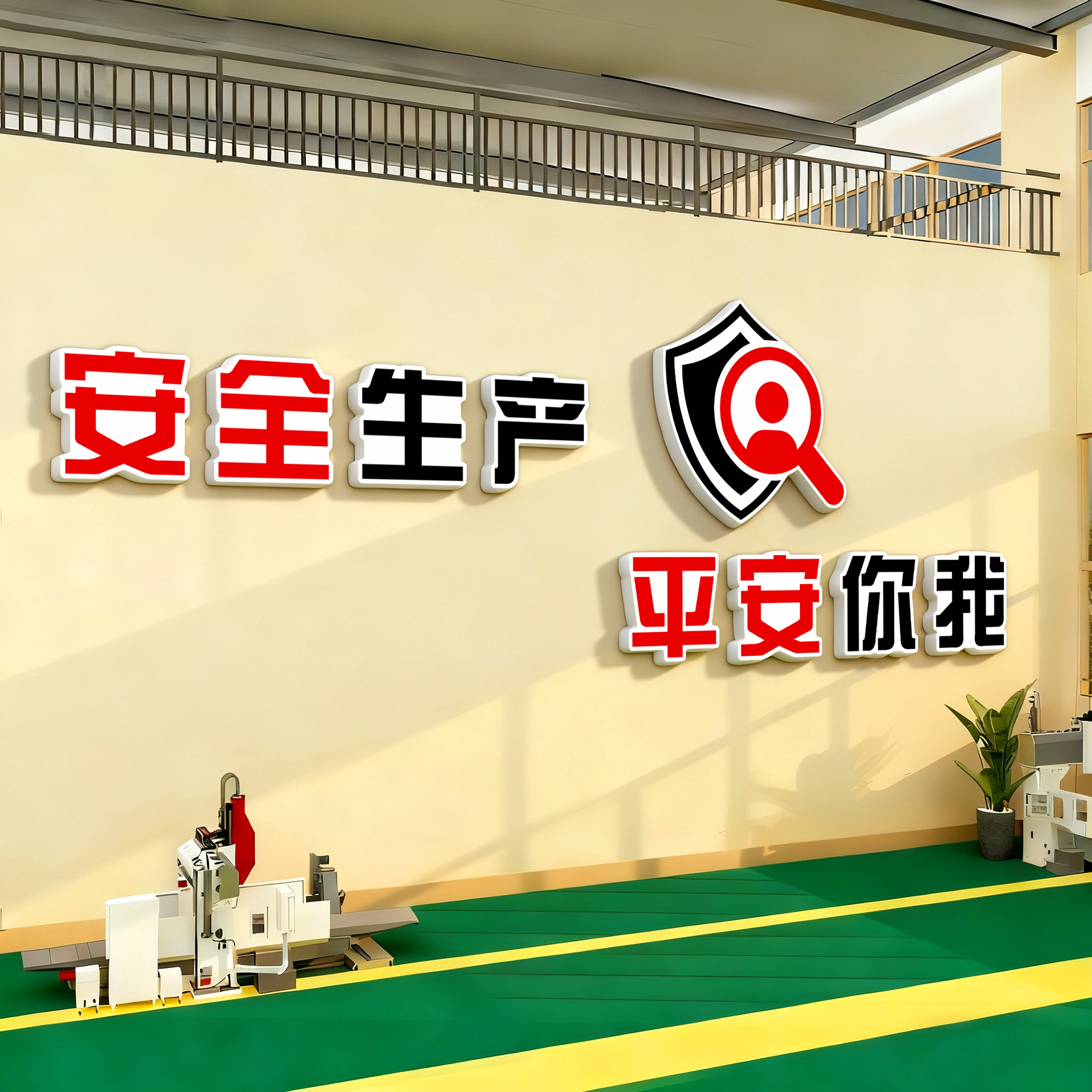 工厂车间安全生产文化墙励志标语