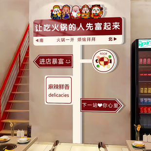 重庆火锅店墙面装饰市井氛围布置烧烤串串香餐饮网红打卡路牌贴纸