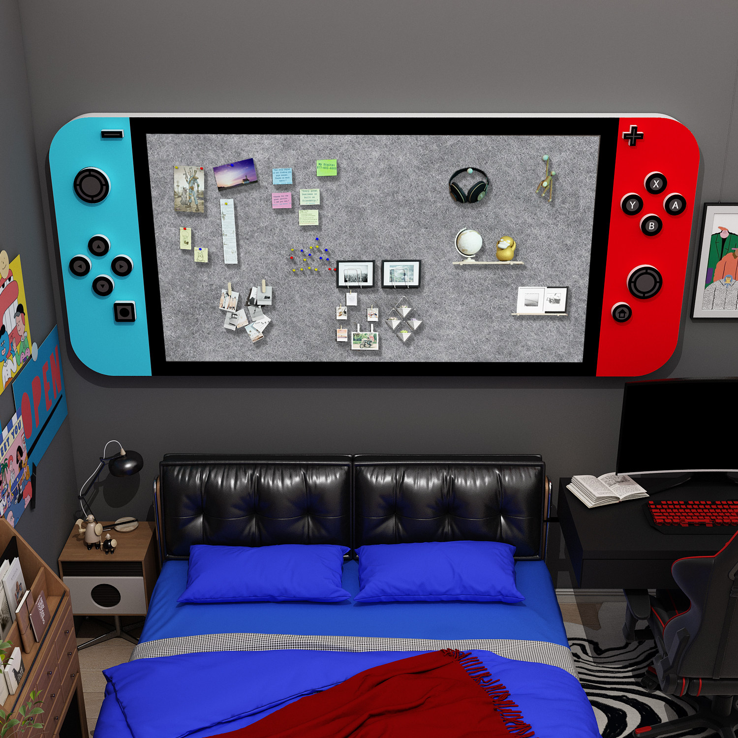 电竞馆房间装饰墙面布置酒店网吧switch主机小游戏改造背景毛毡板,家居饰品,现代装饰画,淘宝优惠券,粉丝福利购,淘宝优惠卷