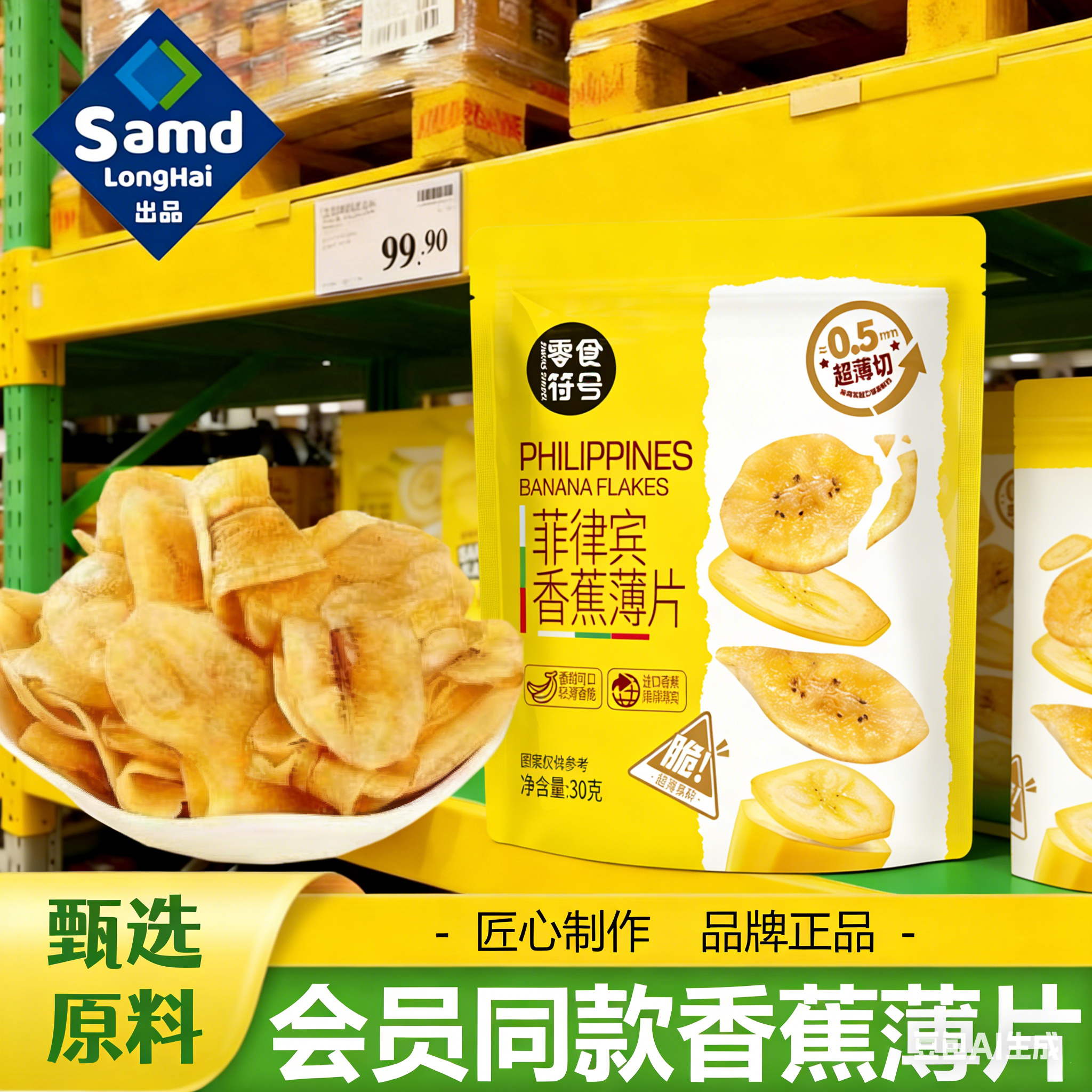 香蕉薄片清脆大片水果干冻干脆片无添加防腐剂袋装蜜饯孕妇小零食