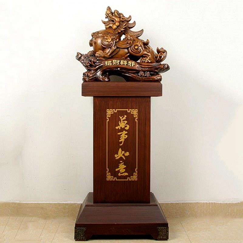 貔貅高座落地大型摆件公司酒店大厅店铺开业乔迁树脂工艺品木摆设