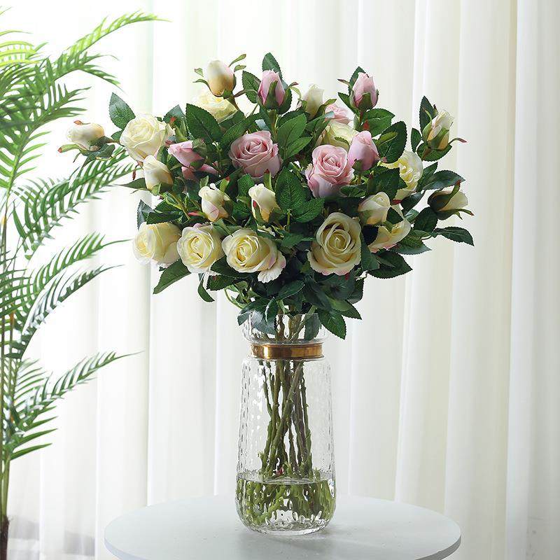 维多利亚防真玫瑰花仿真花假花客厅电视柜餐桌装饰花摆设摆放花卉
