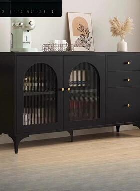 Rtd岩板餐边柜多功能茶水柜客餐多层黑色厨房靠墙收纳储物柜吧台