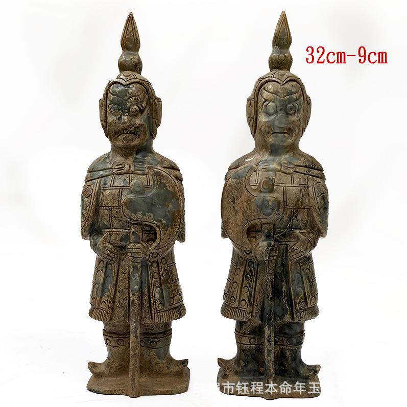 钰程本命年玉器高32厘米战汉古玉老玉门神摆件复古收藏古董古玉