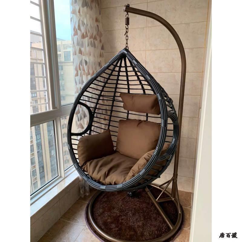 吊椅单双人吊篮藤椅卧室吊床网红秋千阳台粗藤摇篮椅家用欧式吊兰