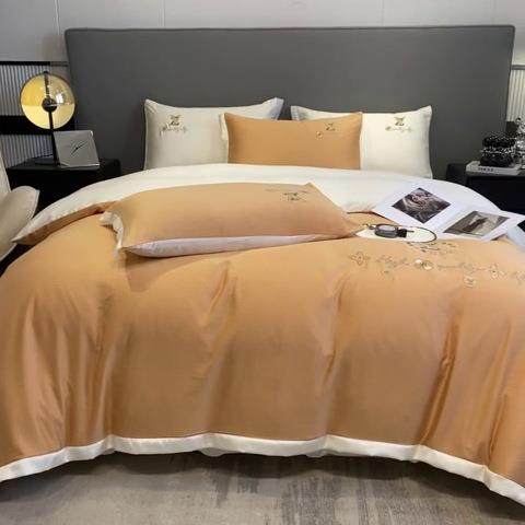 60S支真丝四件套轻奢高级感冰丝床上用品被套罩床单水洗2024新款3