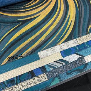 门幅145cm复古彩色提花几何线条几何图案面料丝质提花花布面料