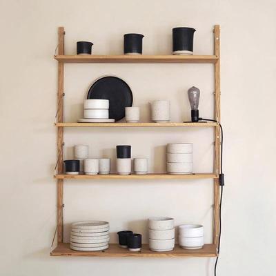 W8墙上置物架免打孔实木隔板壁挂一字搁板收纳书架中古隔板展示架