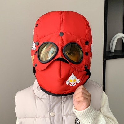 儿童奥特曼冬季护耳雷锋帽