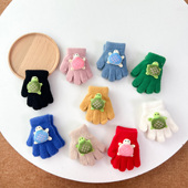 儿童手套冬天2024新款 保暖毛绒手套 可爱小乌龟男女童分指秋冬季