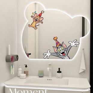 猫和老鼠卫生间镜子防水贴纸厨房浴室推拉门玻璃装饰贴卡通车身贴