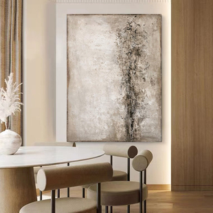 HW.ART手绘油画 饰画侘寂风玄关手工挂画 小巷时光 客厅设计师装
