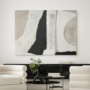 HW.paint纯手绘油画《桑榆非晚》客厅装饰画玄关侘寂风挂画抽象画