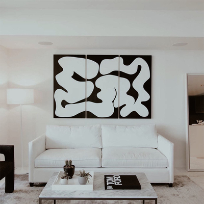 HW.piant原创手绘《是非题》侘寂风油画客厅装饰画餐厅设计师挂画