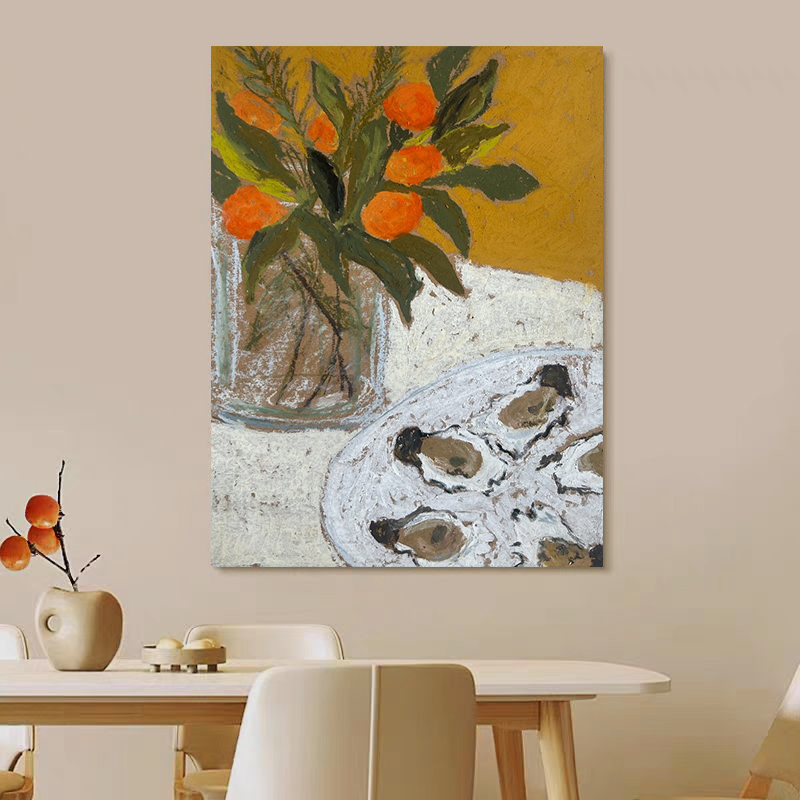 HW.paint纯手绘油画《静享时刻》客厅玄关简约肌理挂画装饰艺术画