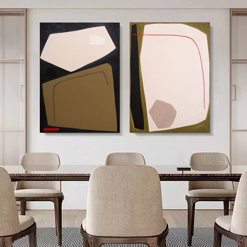 piant原创手绘《天空之外》极简风玄关挂画设计师客厅装饰壁画