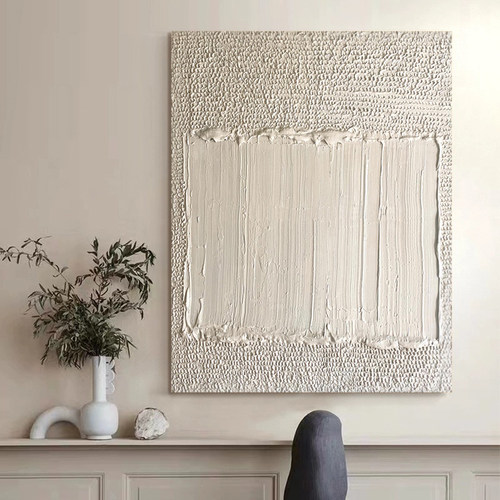 HW.paint纯手绘油画《逢季》侘寂风装饰画客厅抽象画餐厅挂画手工