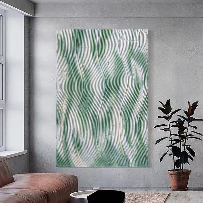 piant原创手绘《光芒》侘寂客厅大幅油画挂画设计师玄关装饰画