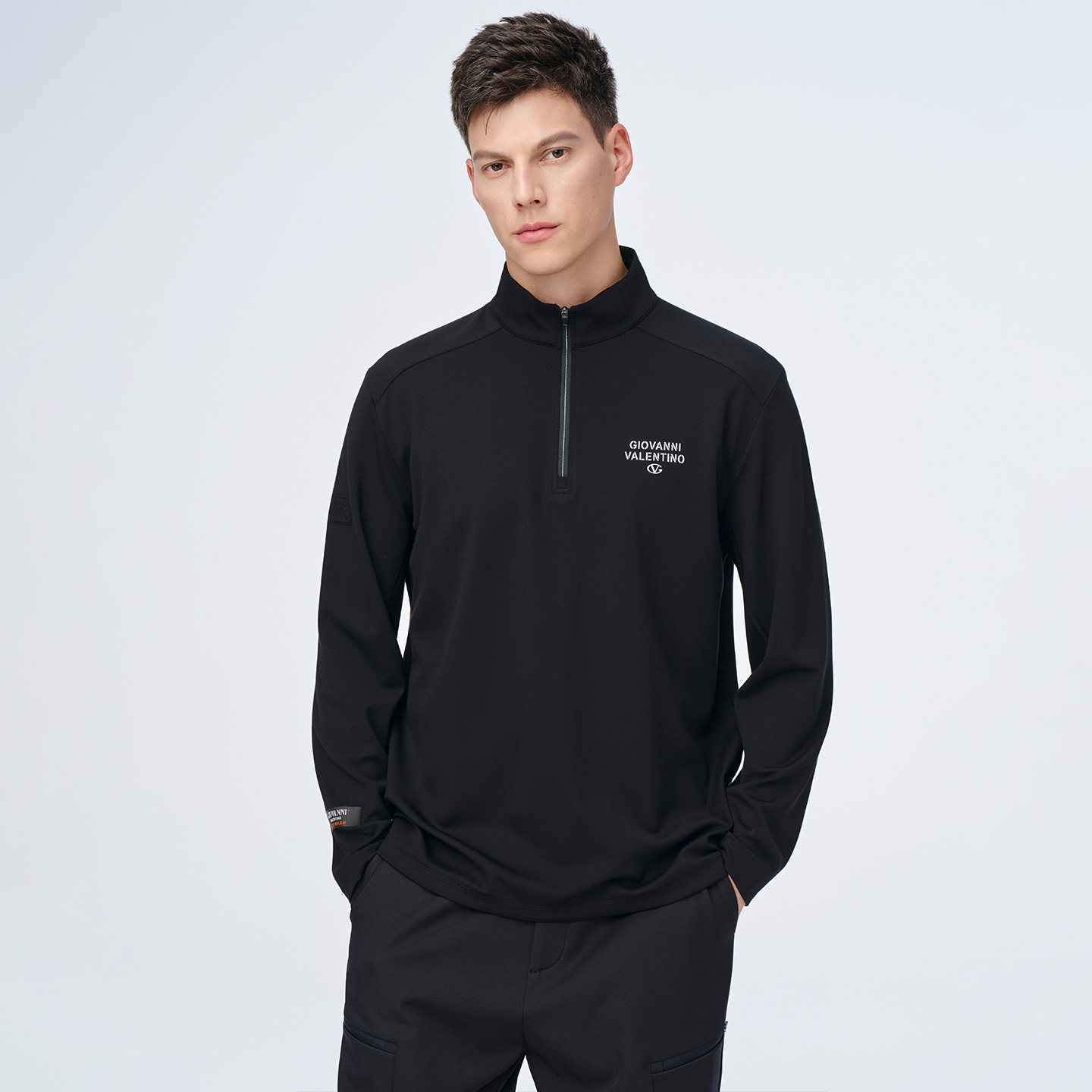 GIOVANNI VALENTINO秋冬季半拉链卫衣男士休闲宽松打底衫长袖T恤,男装,T恤,淘宝优惠券,粉丝福利购,淘宝优惠卷