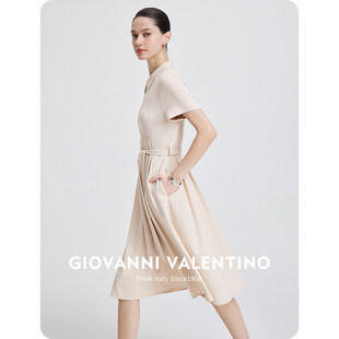 GIOVANNI VALENTINO短袖连衣裙女装夏季新款休闲连身裙显瘦裙子