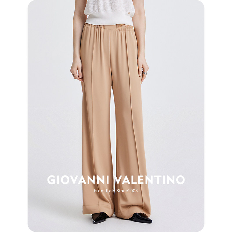 GIOVANNI VALENTINO休闲裤2025春夏季新品时尚老钱风宽松阔腿裤女,女装/女士精品,休闲裤,淘宝优惠券,粉丝福利购,淘宝优惠卷