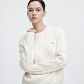 全羊毛圆领针织衫 GIOVANNI VALENTINO秋冬季 女士白色休闲百搭毛衣